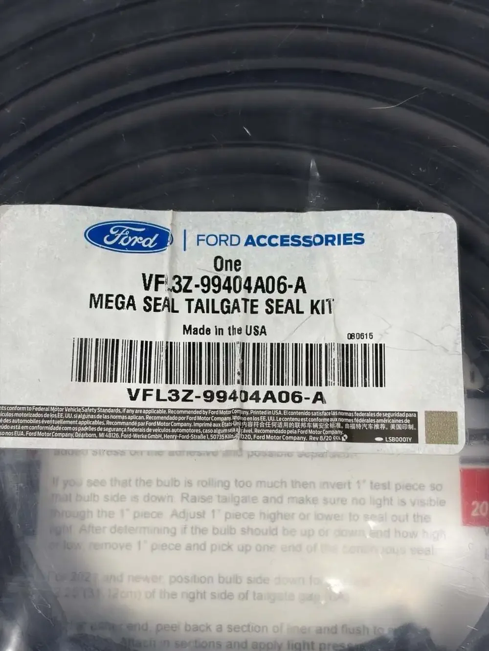 Ford NEW Genuine 2015-22 F150 Mega Seal Tailgate Seal VFL3Z-99404A06-A New OEM